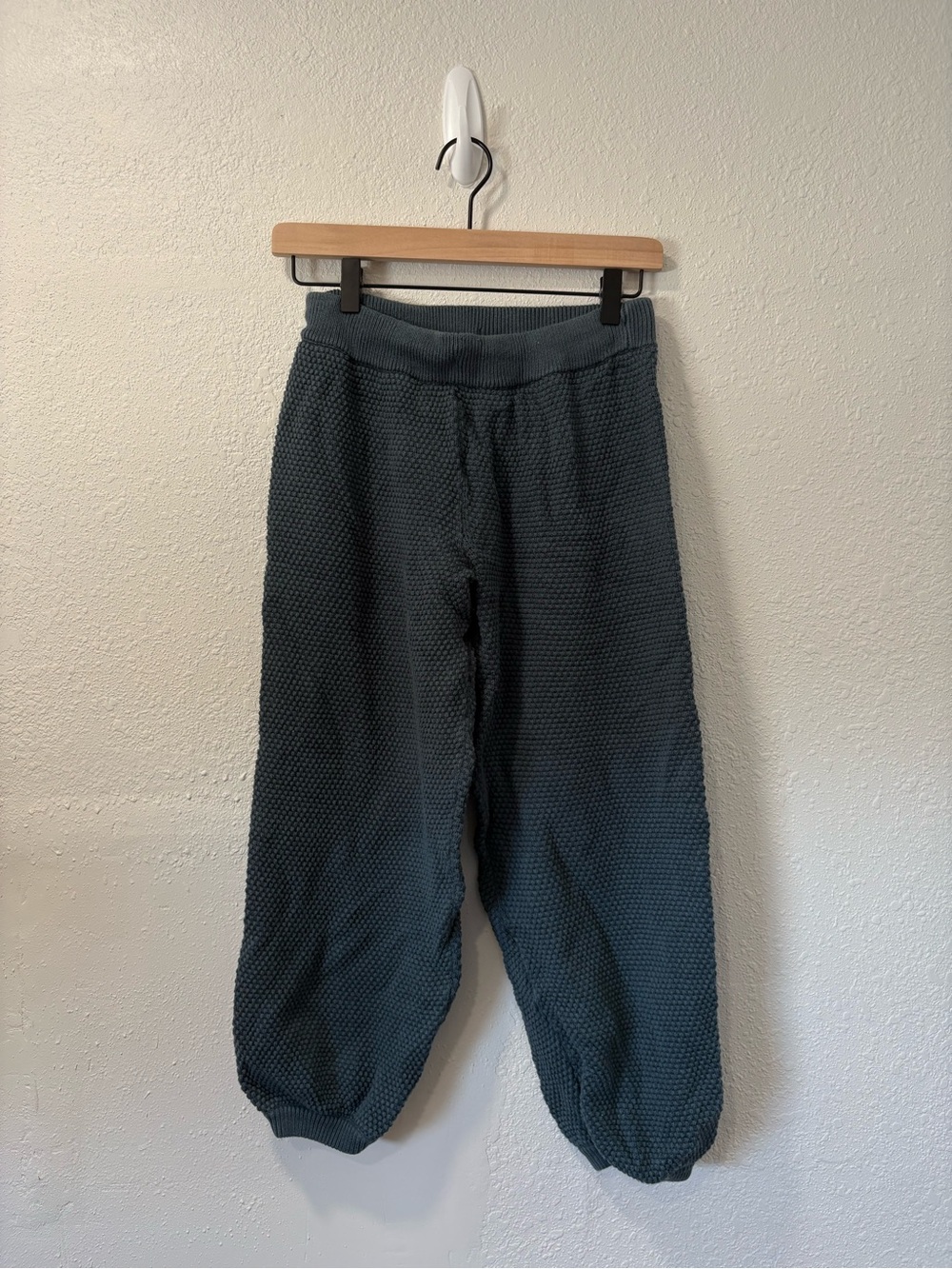 Textured Knit Jogger Pants - Dark Teal